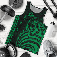 Kanaka Maoli Map Polynesian Tank Top Green - Polynesian Pride