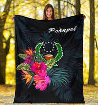 Pohnpei Micronesia Premium Blanket - Tropical Flower - Polynesian Pride