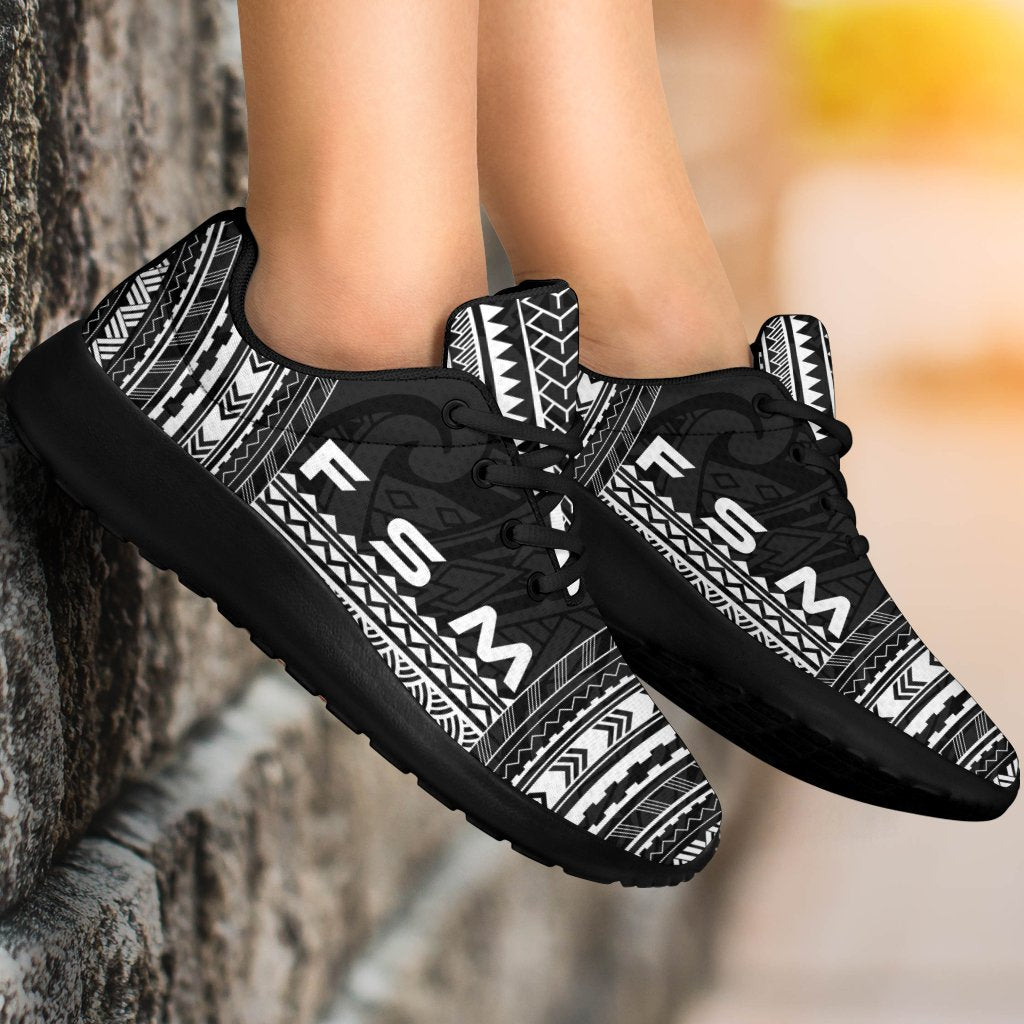 Federated States Of Micronesia Sporty Sneakers - Polynesian Chief Black Version - Polynesian Pride