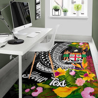Fiji Area Rug - Custom Personalised Seal Spiral Polynesian Patterns - Polynesian Pride
