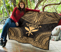Hawaii Premium Quilt - Kanaka Maoli Polynesian Chief Gold Version - Polynesian Pride