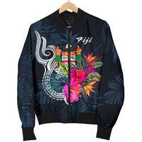 Fiji Polynesian Men's Bomber Jacket - Tropical Flower - Polynesian Pride
