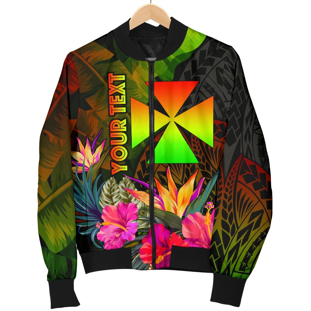 Wallis and Futuna Polynesian Personalised Men's Bomber Jacket - Hibiscus and Banana Leaves - Polynesian Pride
