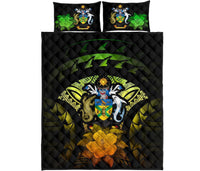 Solomon Islands Polynesian Quilt Bed Set Hibiscus Reggae - Polynesian Pride