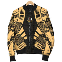 Vanuatu Men Bomber Jackets - Polynesian Tattoo Gold - Polynesian Pride