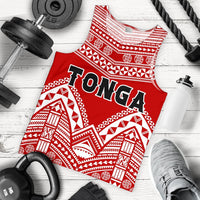 Tonga Polynesian Tribal Pattern Men's Tank Top Red - Polynesian Pride