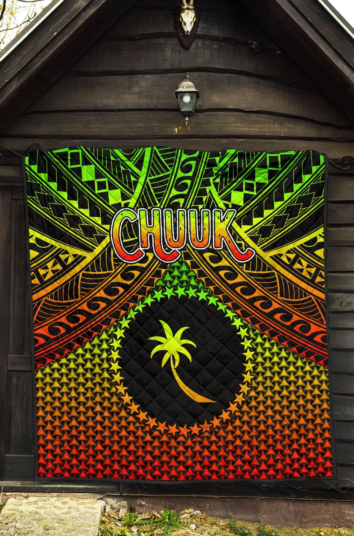 Polynesian Chuuk Premium Quilt - Reggae Vintage Polynesian Patterns - Polynesian Pride