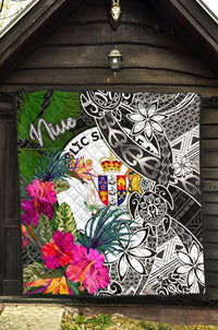 Niue Premium Quilt - Turtle Plumeria Banana Leaf - Polynesian Pride