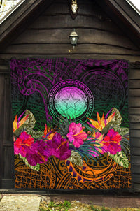 Northern Mariana Islands Polynesian Premium Quilt - Summer Hibiscus - Polynesian Pride