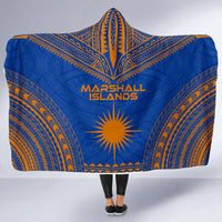 Marshall Islands Flag Polynesian Chief Hooded Blanket - Polynesian Pride