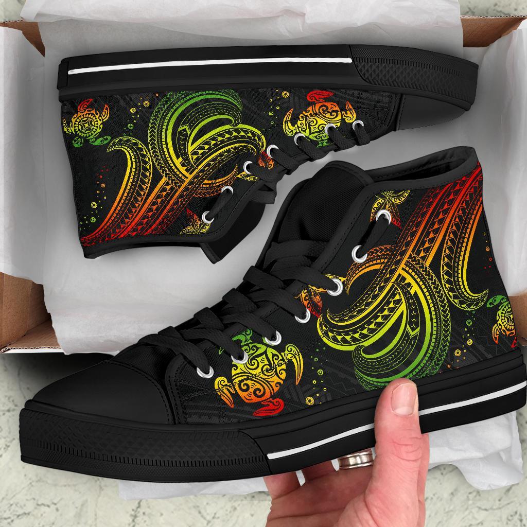 Polynesian High Top Shoes - Reggae Turtle - Polynesian Pride