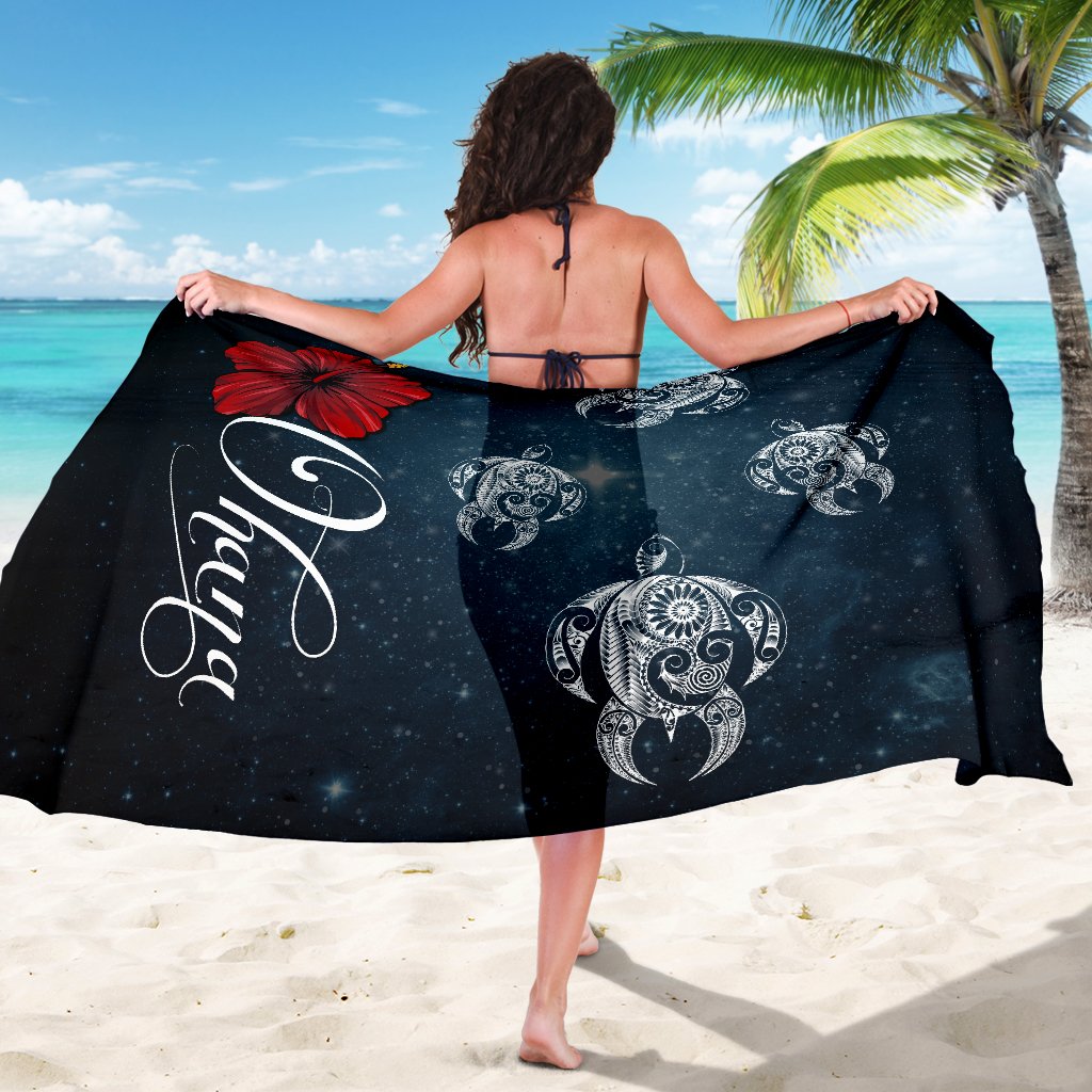 Hawaii Ohana Turtle Hibiscus Galaxy Sarong - Polynesian Pride