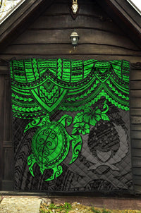 Pohnpei Polynesian Premium Quilt - Polynesian Green Turtle - Polynesian Pride