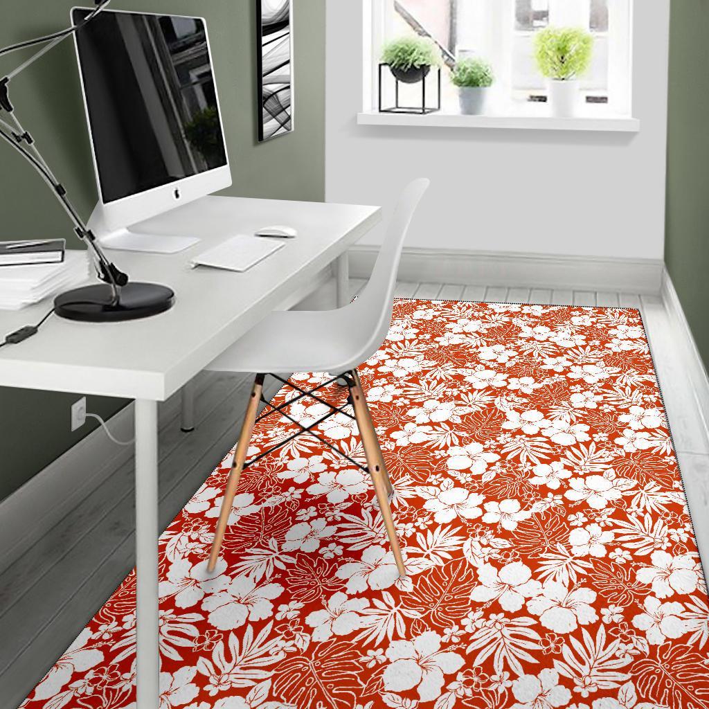 Hibiscus Flower Pattern Rug - Polynesian Pride