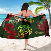 Hawaii Sarong - Turtle Hibiscus Pattern Hawaiian Sarong - Green - Polynesian Pride