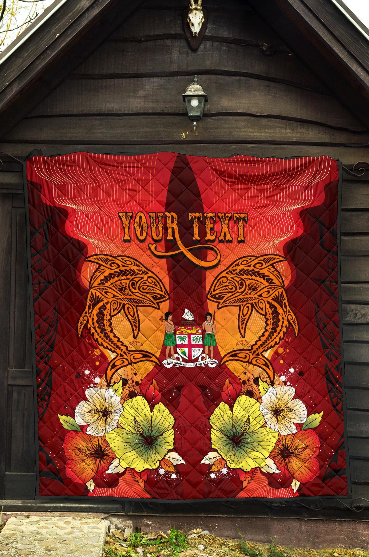 Fiji Custom Personalised Premium Quilt - Tribal Tuna Fish - Polynesian Pride