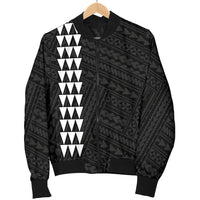 Hawaii Kakau Polynesian Anchor Women's Bomber Jacket - White - Polynesian Pride