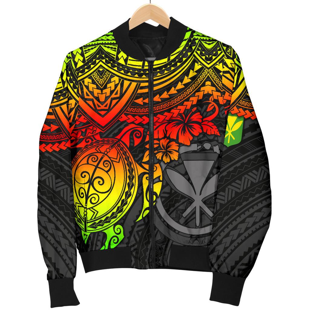 Polynesian Hawaii Bomber Jacket (Men) - Reggae Turtle - Polynesian Pride
