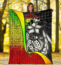 Samoa Polynesian Premium Blanket Reggae - Turtle With Hook - Polynesian Pride