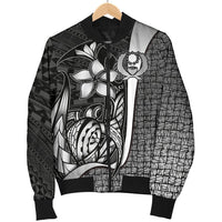 Pohnpei Micronesia Men's Bomber Jackets White - Turtle With Hook - Polynesian Pride