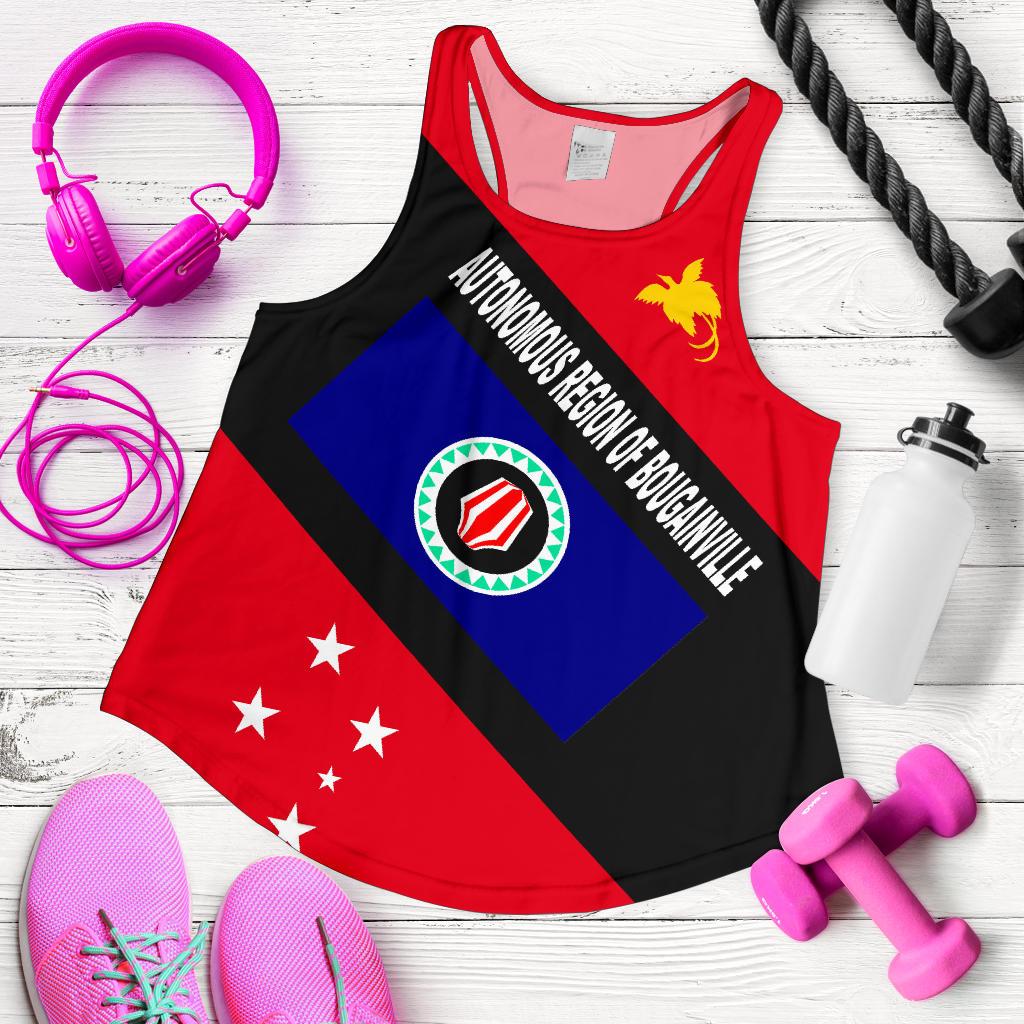 Papua New Guinea Women's Racerback Tank - Autonomous Region of Bougainvill Province Red - Polynesian Pride