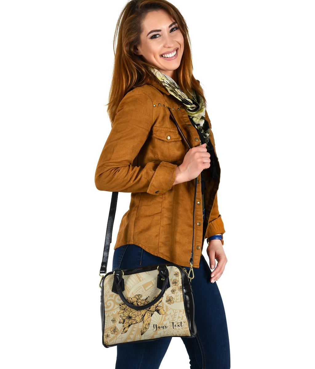 Personalized - Hawaii Turtle Polynesian Shoulder Handbag - Beige - Polynesian Pride