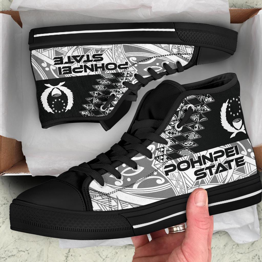 Pohnpei State High Top Shoes - White Color Symmetry Style - Polynesian Pride