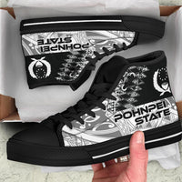 Pohnpei State High Top Shoes - White Color Symmetry Style - Polynesian Pride