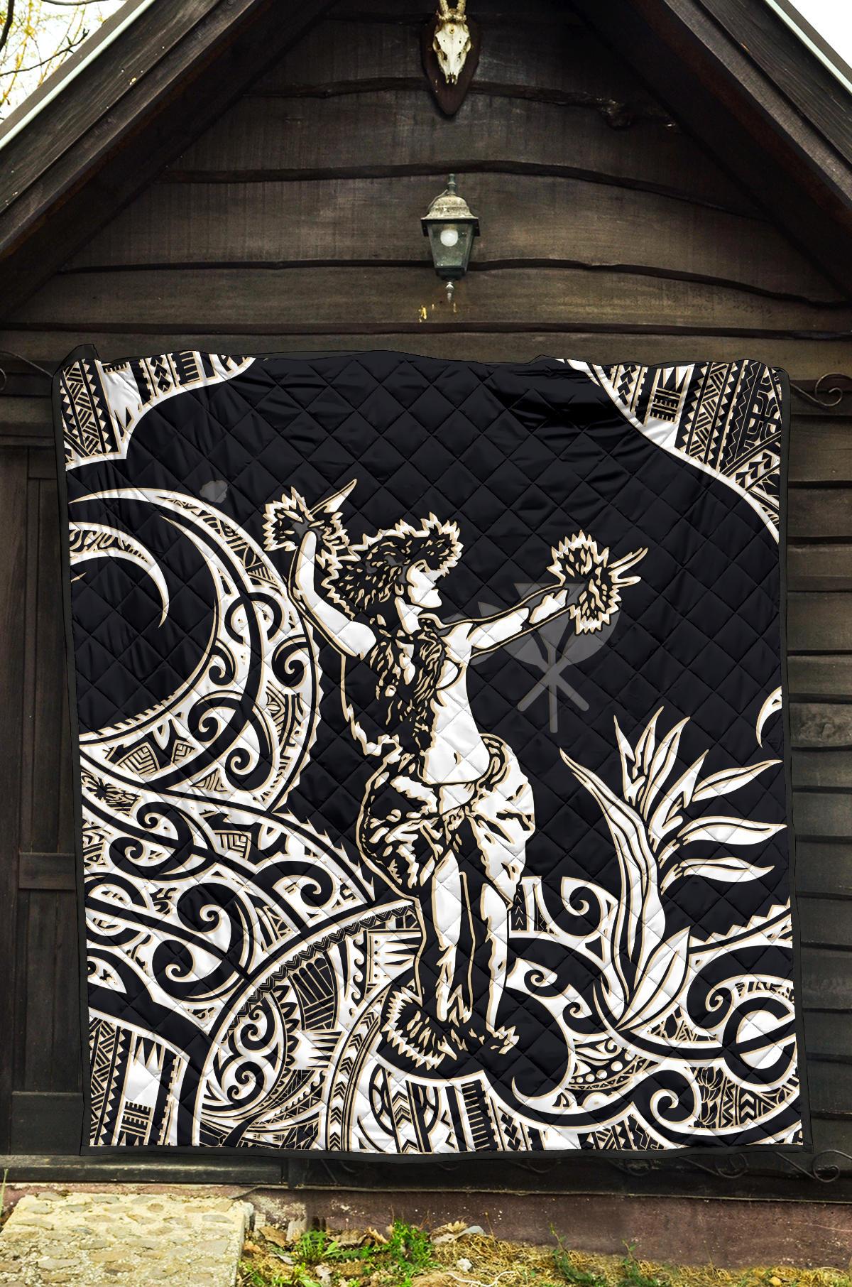 Polynesian Hawaii Premium Quilt - Hula Girl White - Polynesian Pride