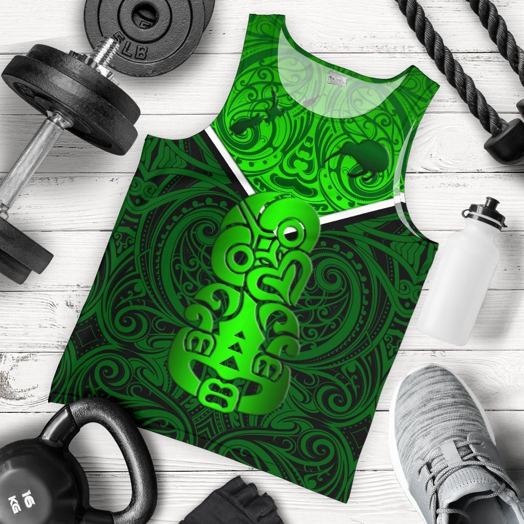 Combo Men Tank Top and Men Short New Zealand Maori Rugby Pride Version - Green - Polynesian Pride