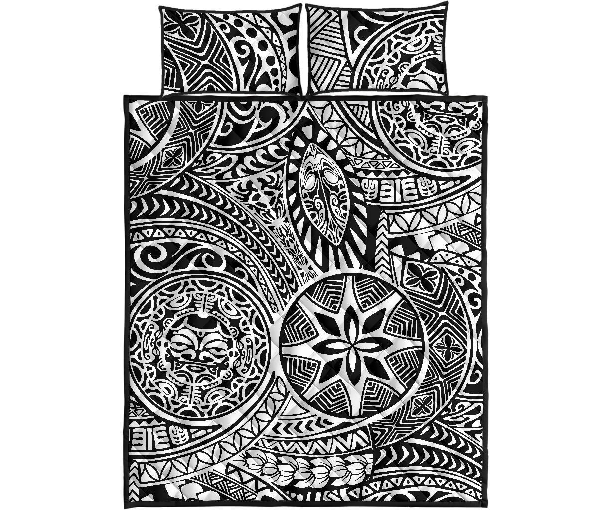 Hawaii Quilt Bed Set Polynesia Hawaiian Style Tribal Tattoo AH - Polynesian Pride