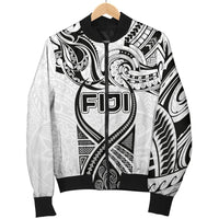 Fiji Rugby Men Bomber Jacket Polynesian Waves Style - Polynesian Pride