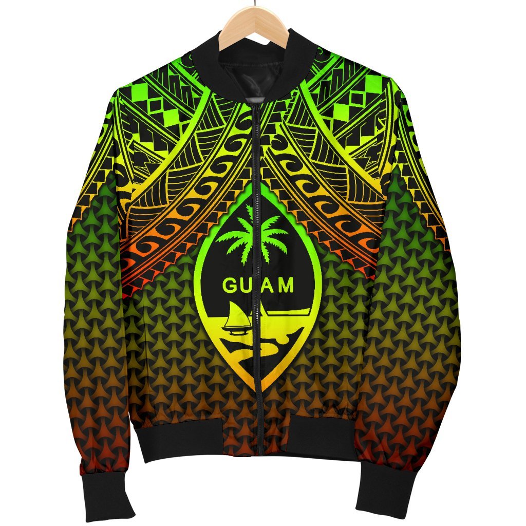 Polynesian Guam Men's Bomber Jacket - Reggae Vintage Polynesian Patterns - Polynesian Pride