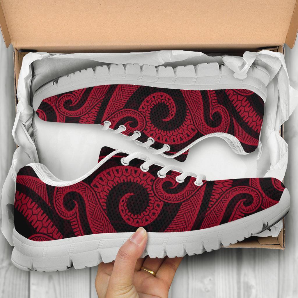 Fiji Polynesian Sneakers - Red Tentacle Turtle Crest - Polynesian Pride