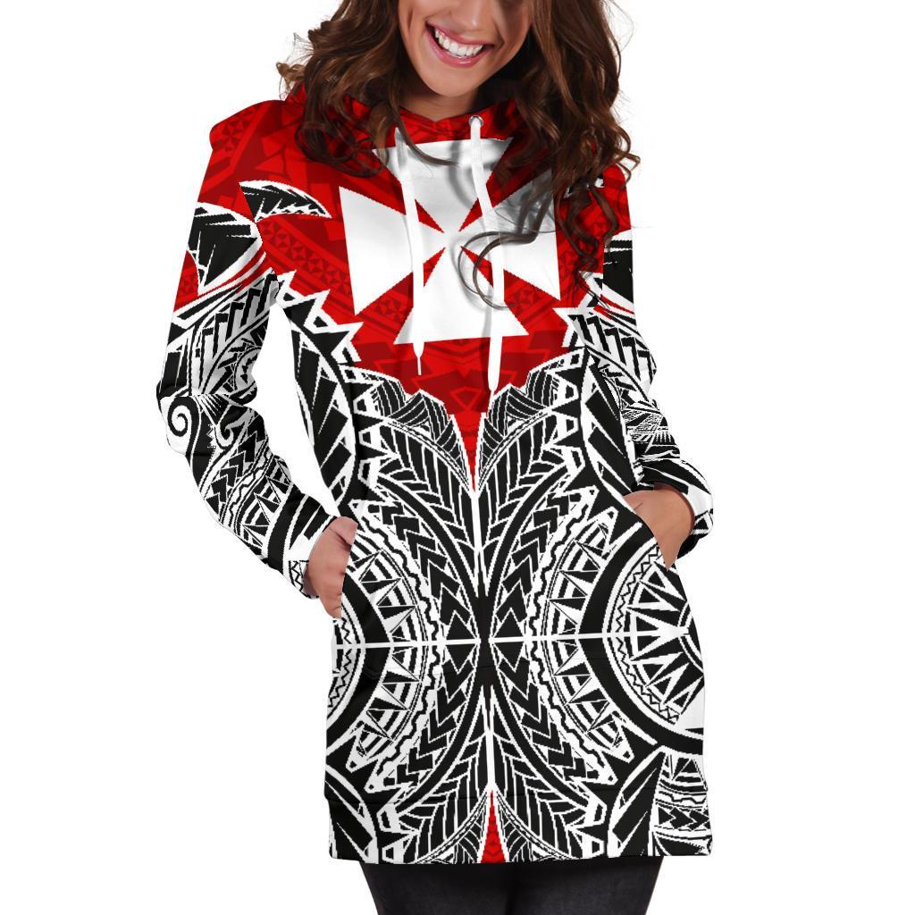 Wallis And Futuna Hoodie Dress - Wallis And Futuna Coat Of Arms Premium - Polynesian Pride
