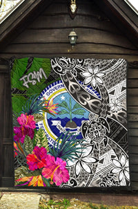 Federated States of Micronesia Premium Quilt - Turtle Plumeria Banana Leaf - Polynesian Pride