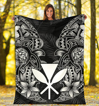 Polynesian Hawaii (Kanaka Maoli) Premium Blanket - White Turtle Homeland - Polynesian Pride