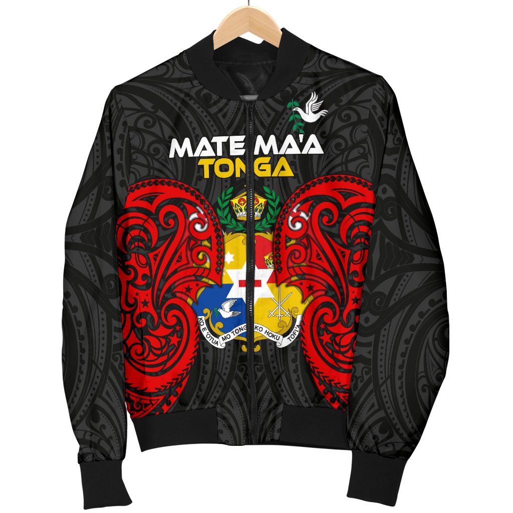 Polynesian Mate Ma'a Tonga Men's Bomber Jacket - Tongan Spirit - Polynesian Pride