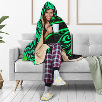 hawaiiHooded Blanket - Hawaii Turtle Plumeria Green - Polynesian Pride