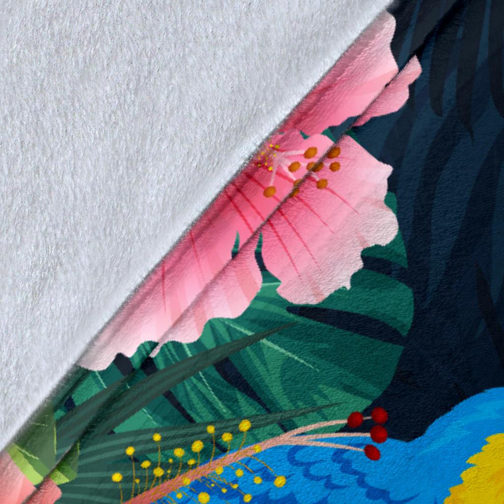 Hawaii Flower And Bird Premium Blanket - Polynesian Pride