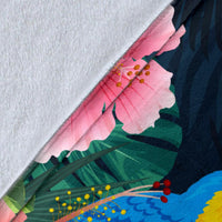 Hawaii Flower And Bird Premium Blanket - Polynesian Pride