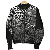 Samoa Polynesian Bomber Jacket (Men) - White Turtle Flowing - Polynesian Pride