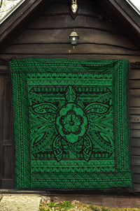 Hawaii Polyensian Turtle Premium Quilt Green - Polynesian Pride