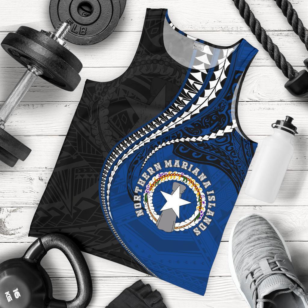 Northern Mariana Islands Men's Tank Top Kanaloa Tatau Gen MP Black - Polynesian Pride