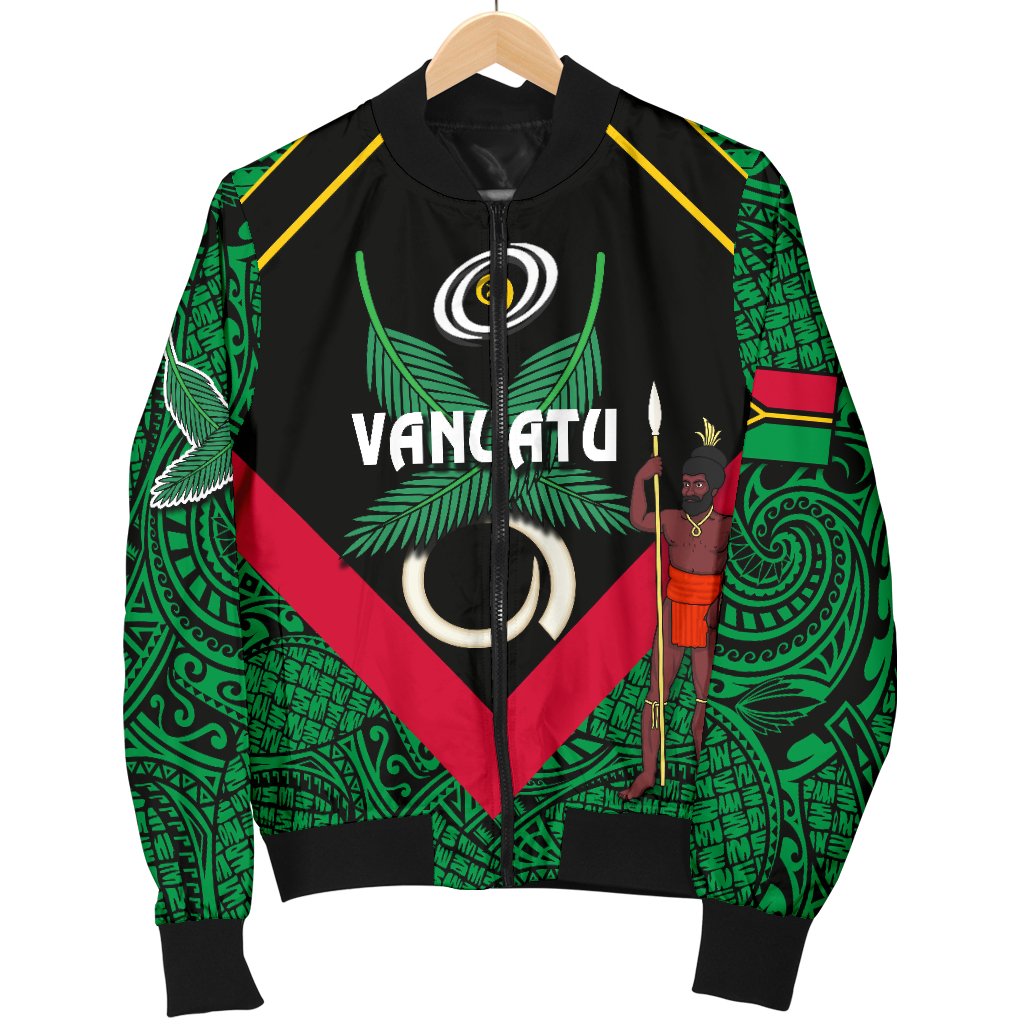 Vanuatu Rugby Men Bomber Jacket Flag Style - Polynesian Pride