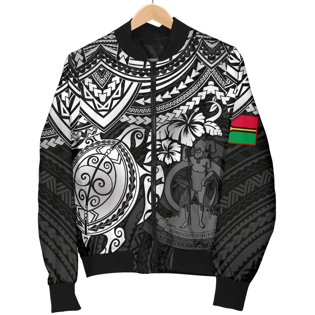 Vanuatu Polynesian Bomber Jacket (Men) - White Turtle - Polynesian Pride