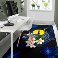 New Caledonia Polynesian Area Rug - Turtle With Plumeria Flowers - Polynesian Pride