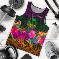 Guam Polynesian Men's Tank Top - Summer Hibiscus Reggae - Polynesian Pride