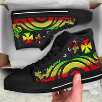 Wallis and Futuna High Top Canvas Shoes - Reggae Tentacle Turtle - Polynesian Pride