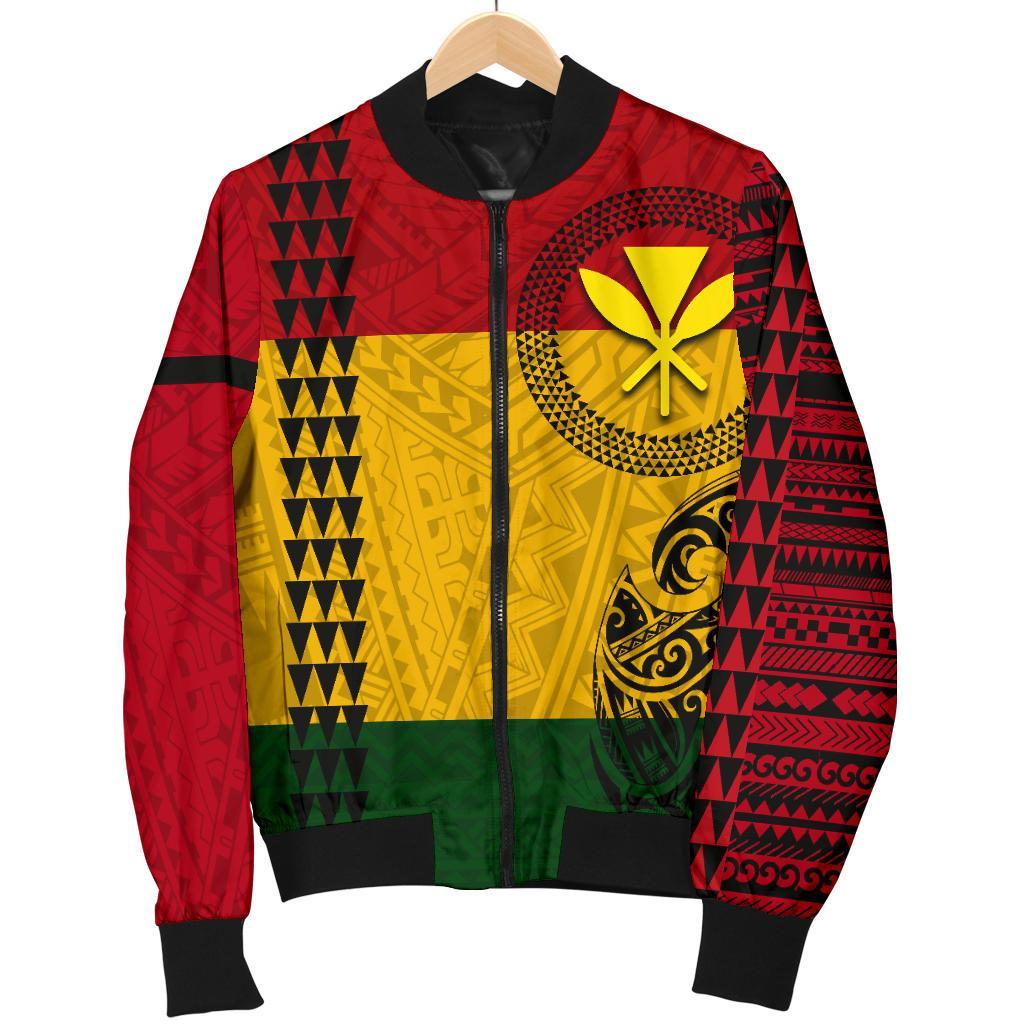 Hawaii Kanaka Flag Polynesian Personalized Women's Bomber Jacket - Polynesian Pride